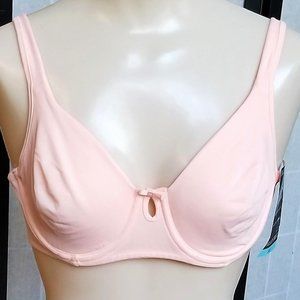 Ellen Tracey 34C Bra Underwire No Padding Peach NWT